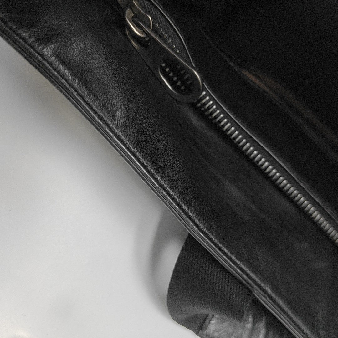 Calfskin Top Handle Bag Black