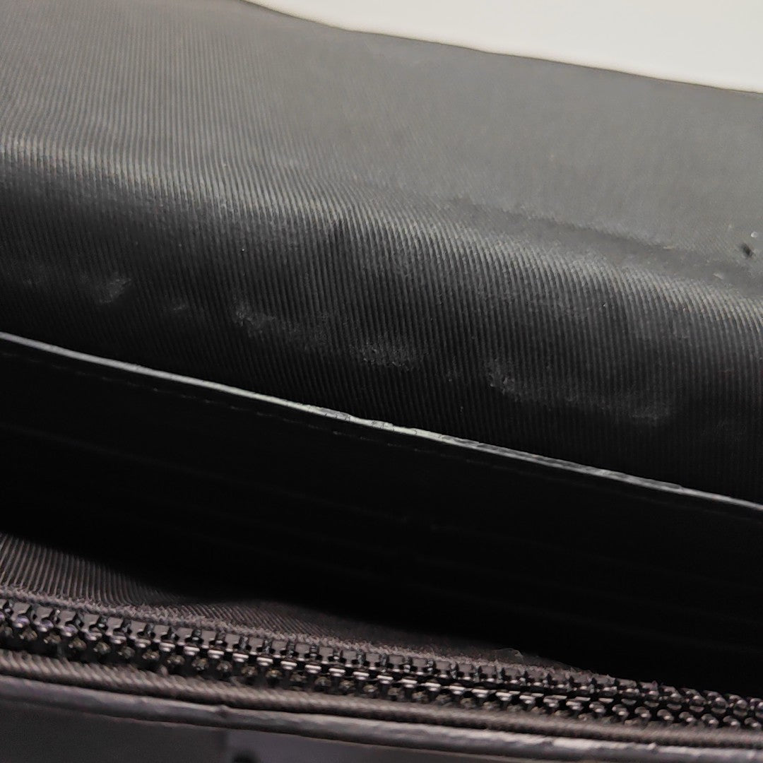 S LOCK Monogram Calfskin Black