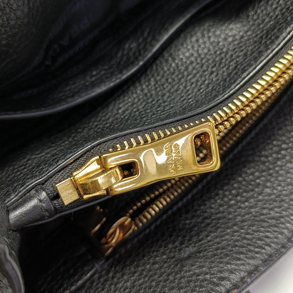 Calfskin Top Handle Bag Black