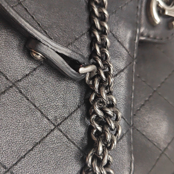 Quilted Calfskin Shoulder Bag Black