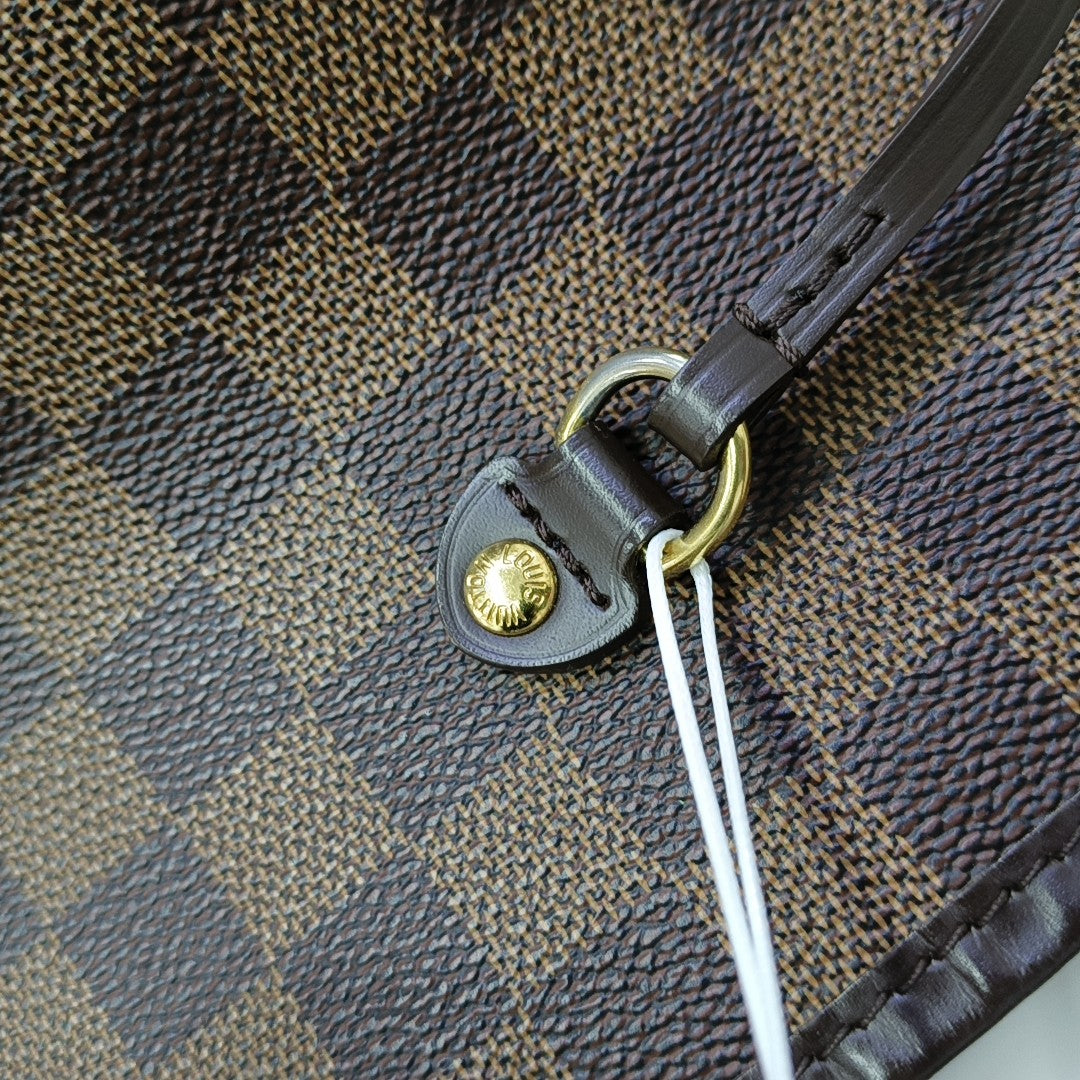 NEVERFULL GM Damier Ebene Coated Canvas Brown