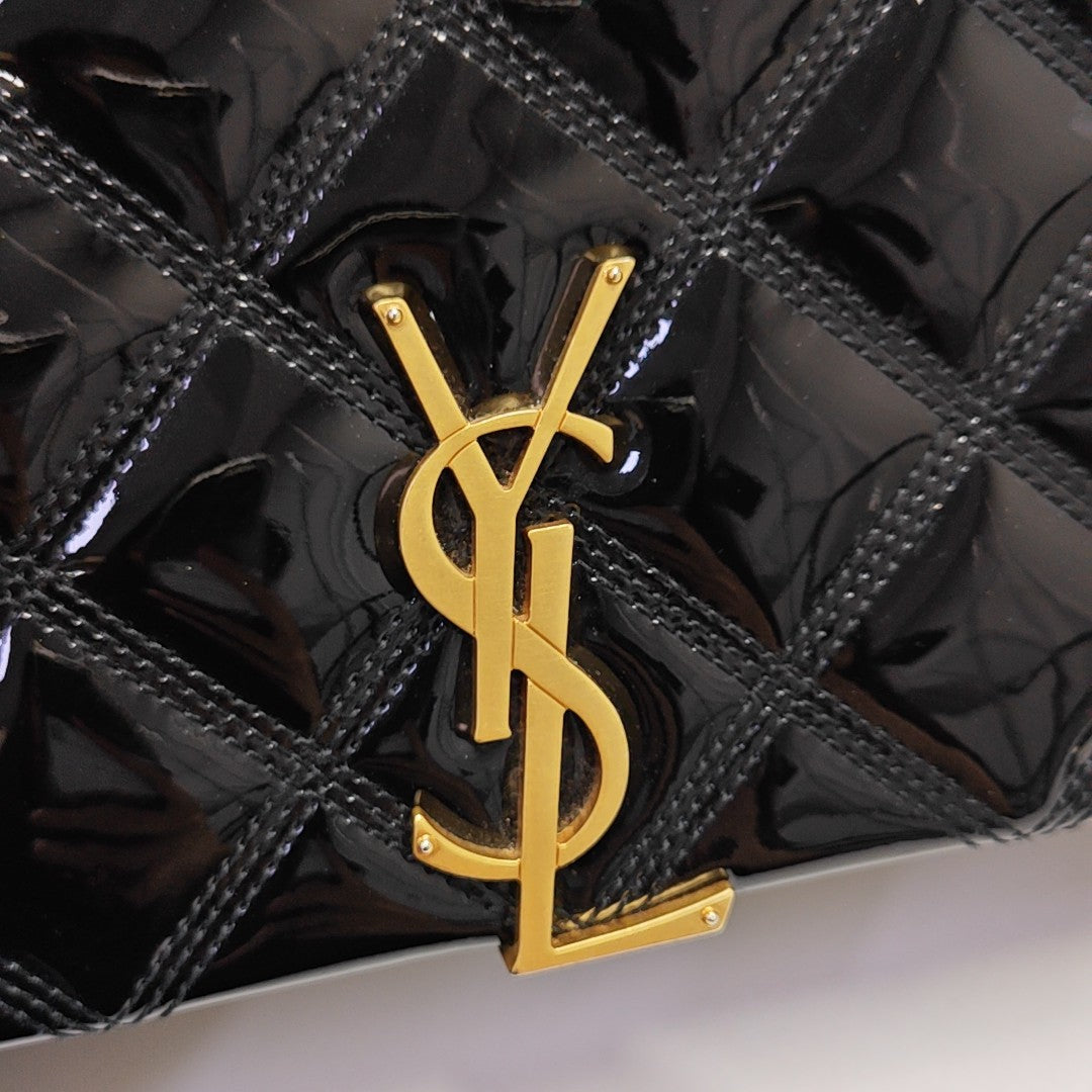 BECKY Mini Quilted Patent Calfskin Black