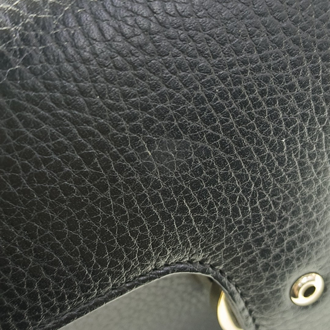 Interlocking G Small Calfskin Black