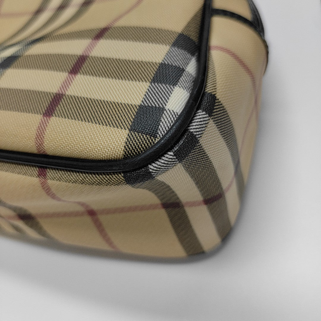 Coated Canvas Top Handle Bag Beige