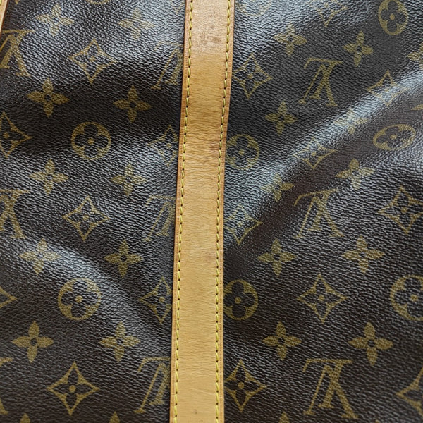 KEEPALL 45 Monogram Coated Canvas Brown