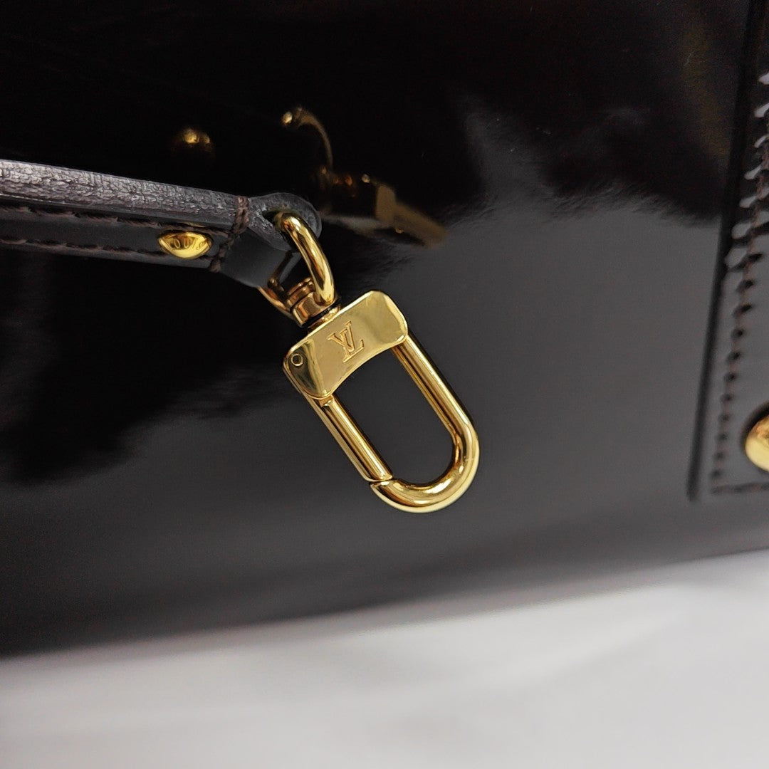 ALMA BB Monogram Patent Leather Brown