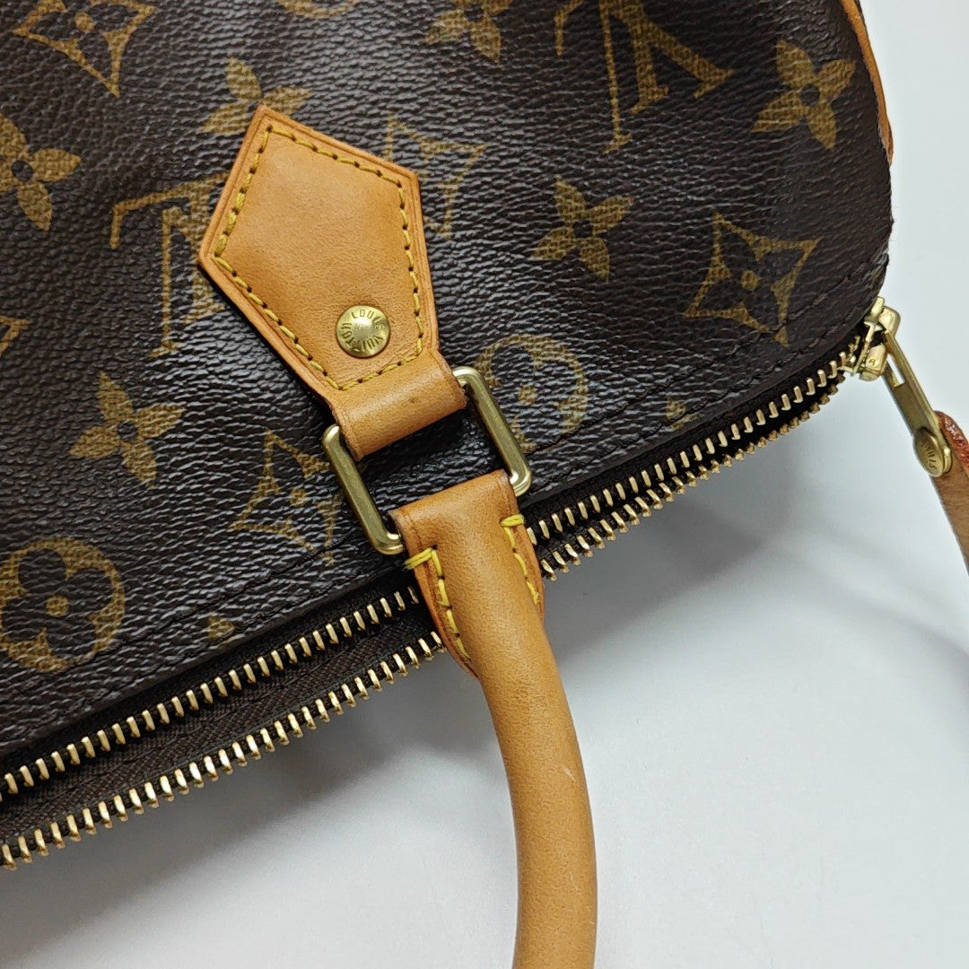 SPEEDY 30 Monogram Coated Canvas Brown