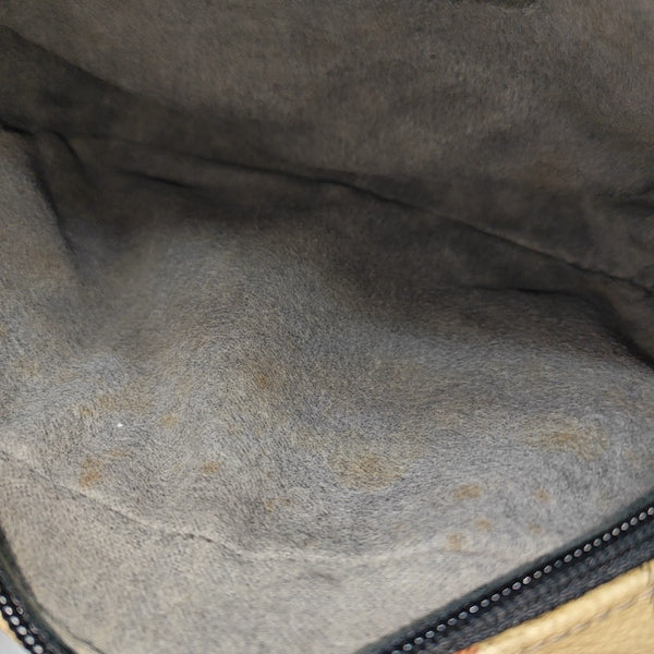 Coated Canvas Shoulder Bag Brown