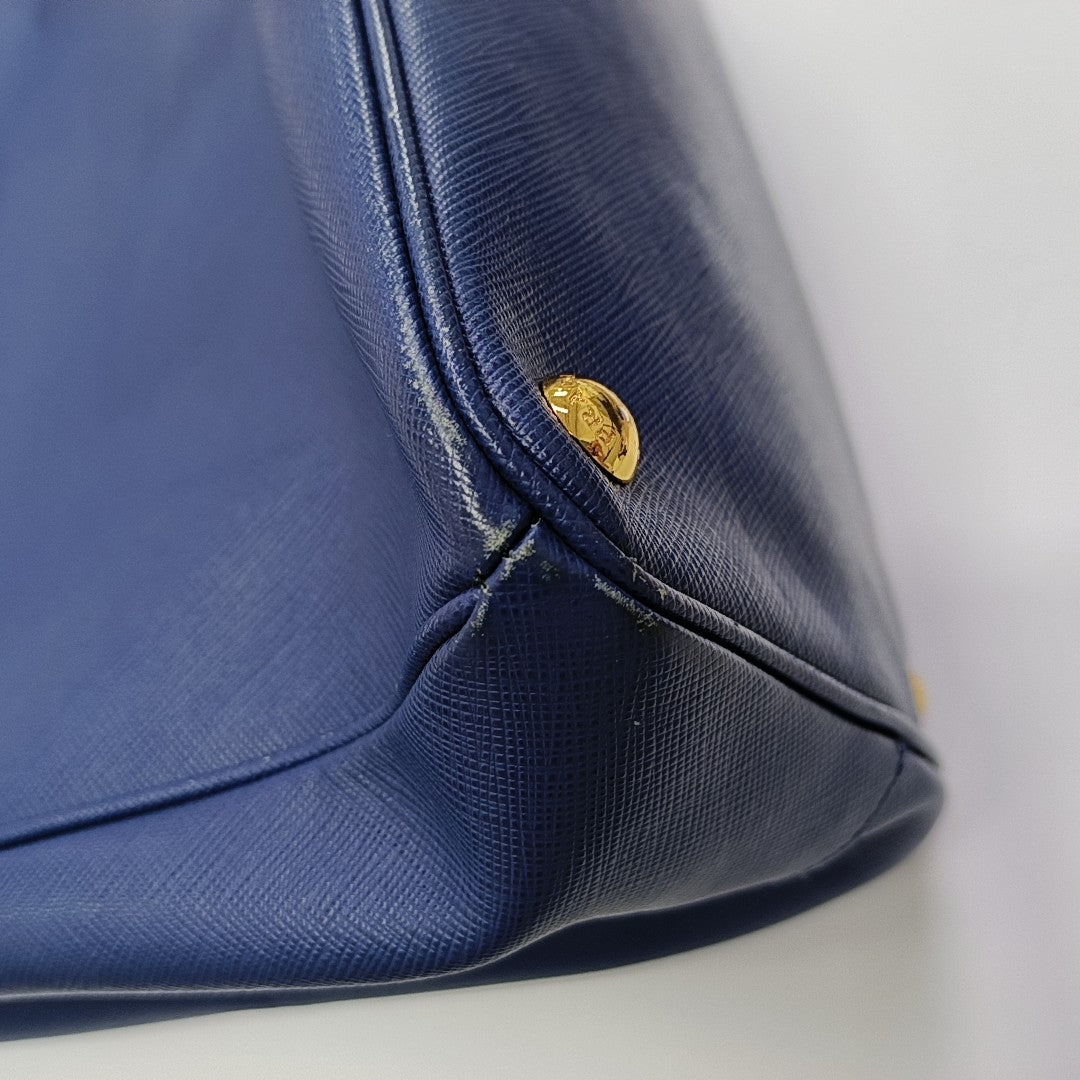 Galleria Large Saffiano Calfskin Blue