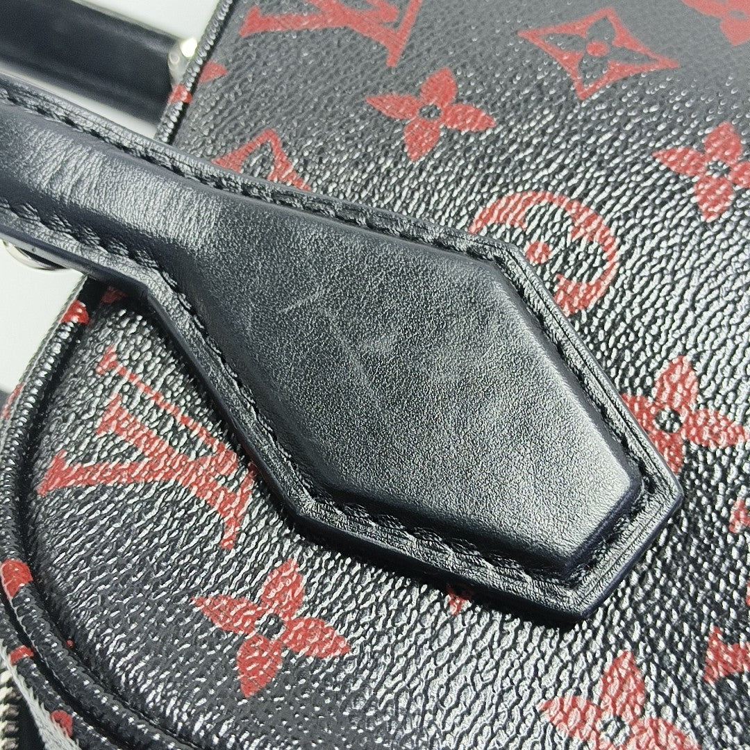 Monogram Coated Canvas Shoulder Bag Black