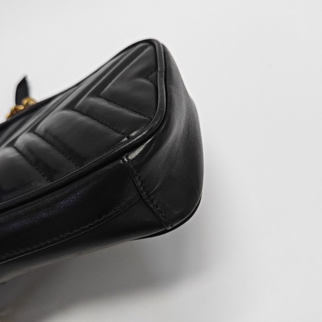 GG Marmont Mini Quilted Calfskin Black