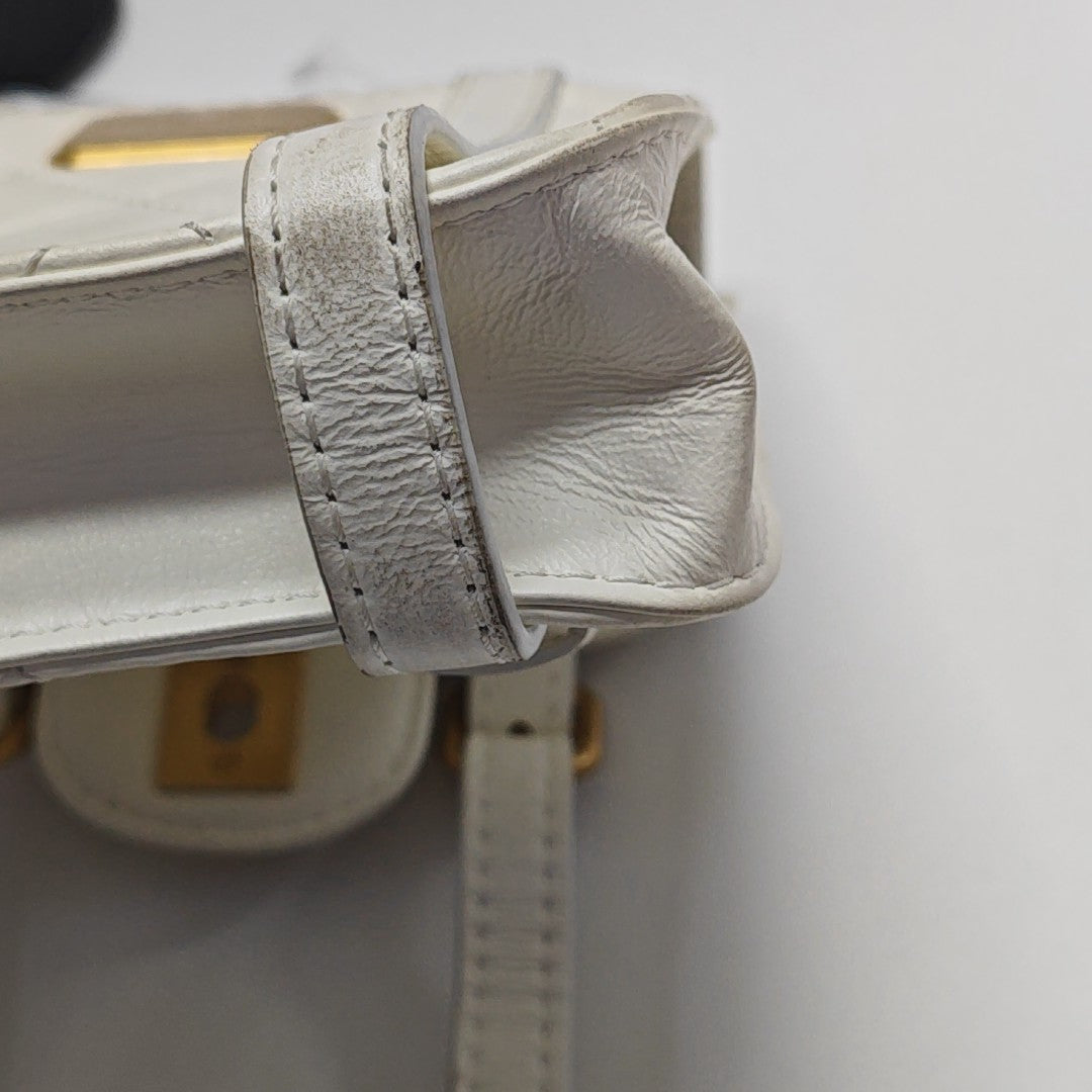 Quilted Calfskin Shoulder Bag Mini White