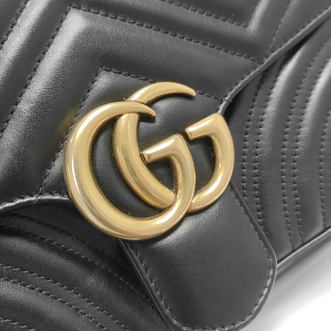 GG Marmont Medium Quilted Calfskin Black