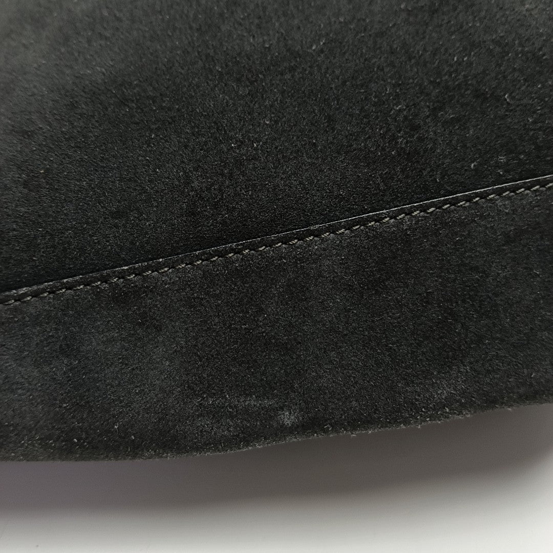 Suede Top Handle Bag Gray