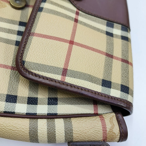 Coated Canvas Shoulder Bag Beige