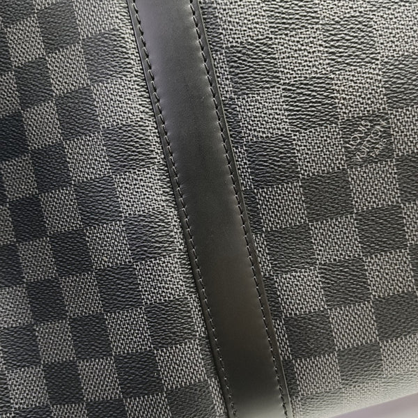 KEEPALL 45 Damier Graphite Coated Canvas Gray