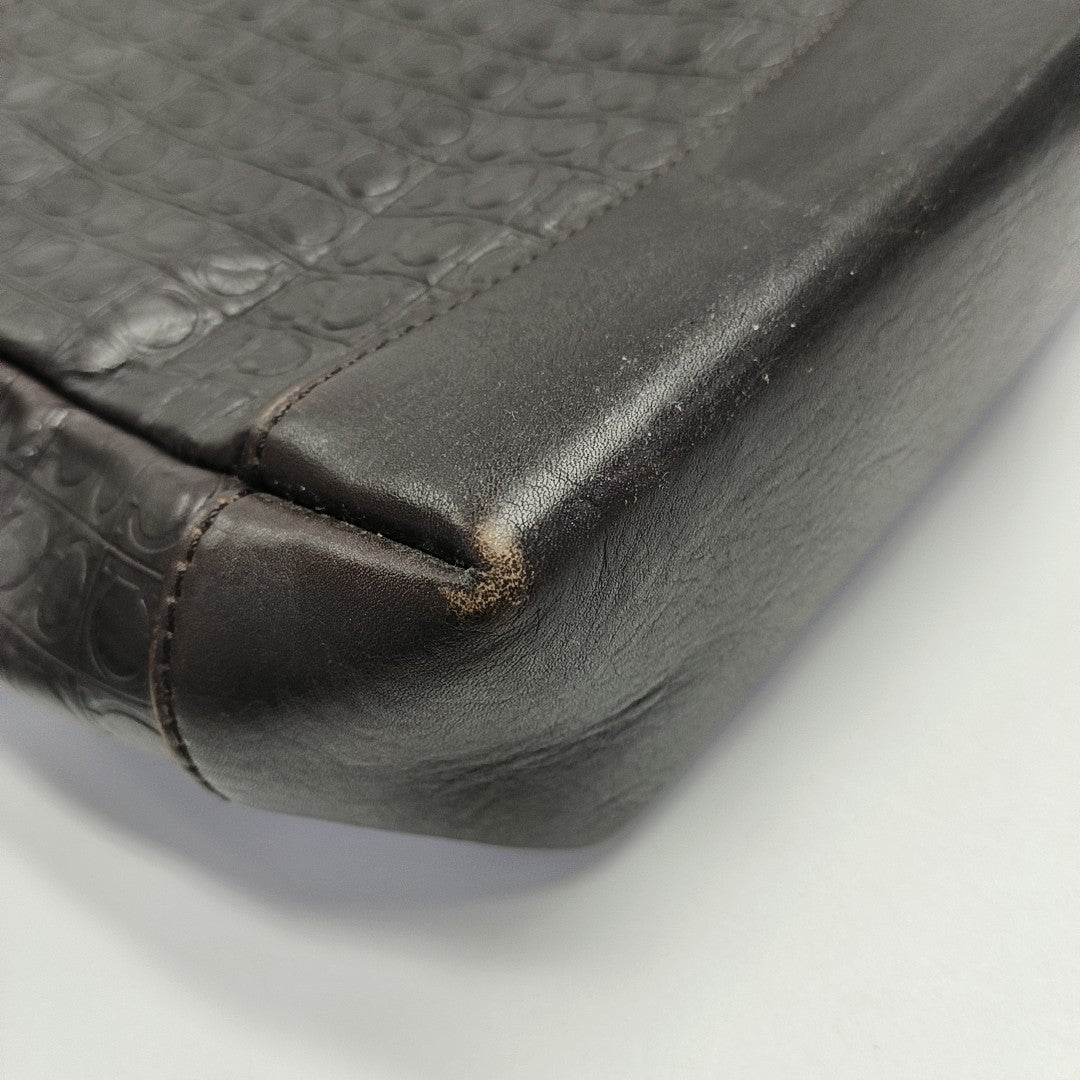 Calfskin Shoulder Bag Brown
