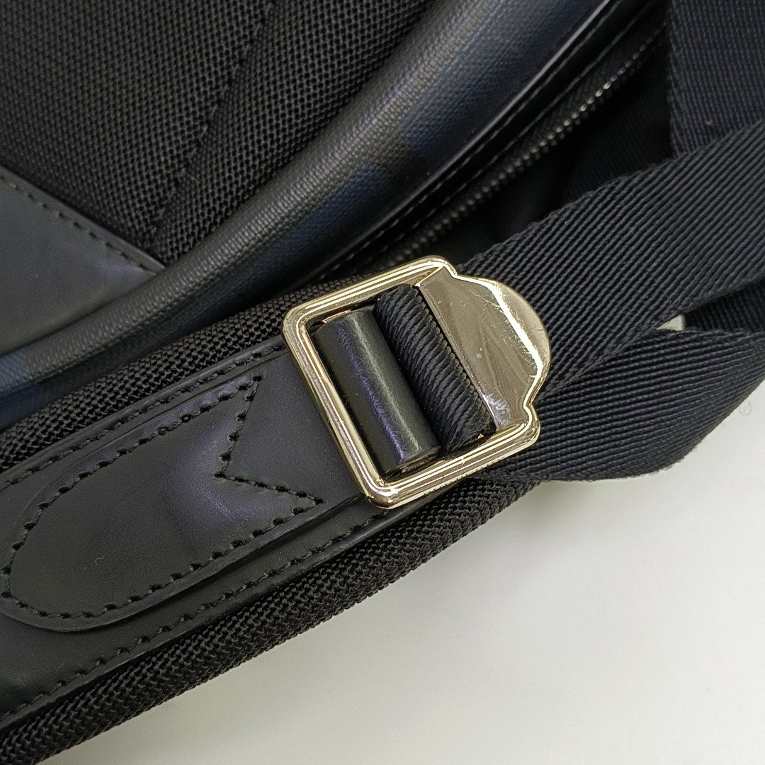 Coated Canvas Backpack Blue
