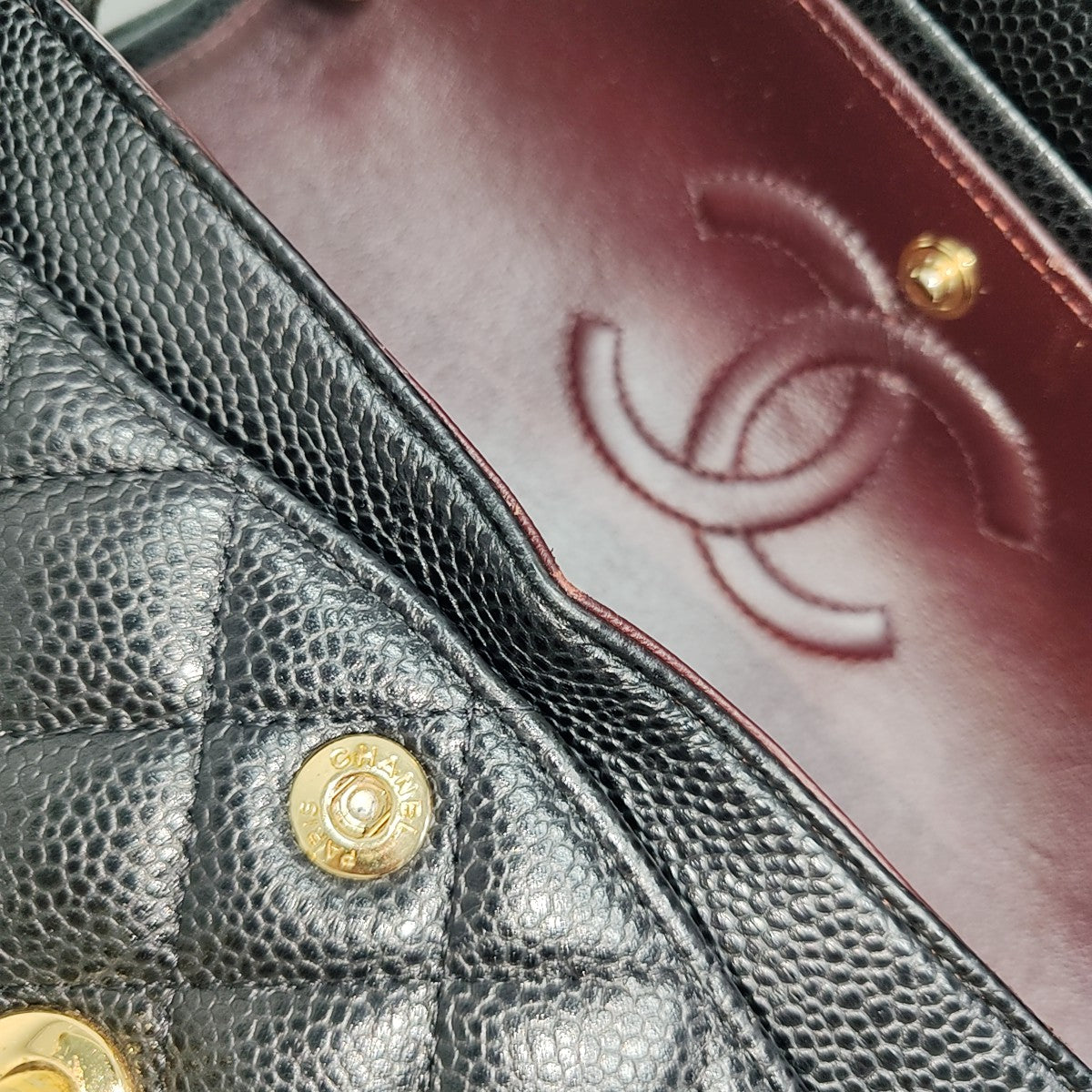 CLASSIC FLAP Small Quilted Grained Calfskin Black