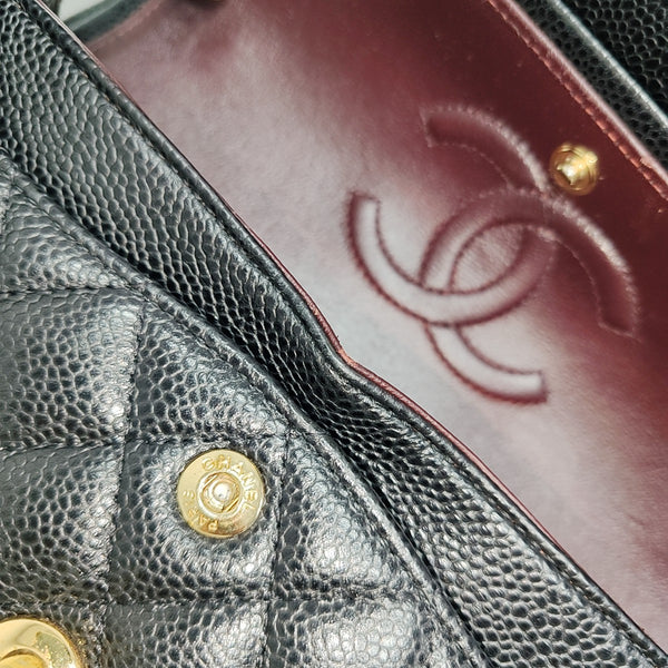 CLASSIC FLAP Small Quilted Grained Calfskin Black