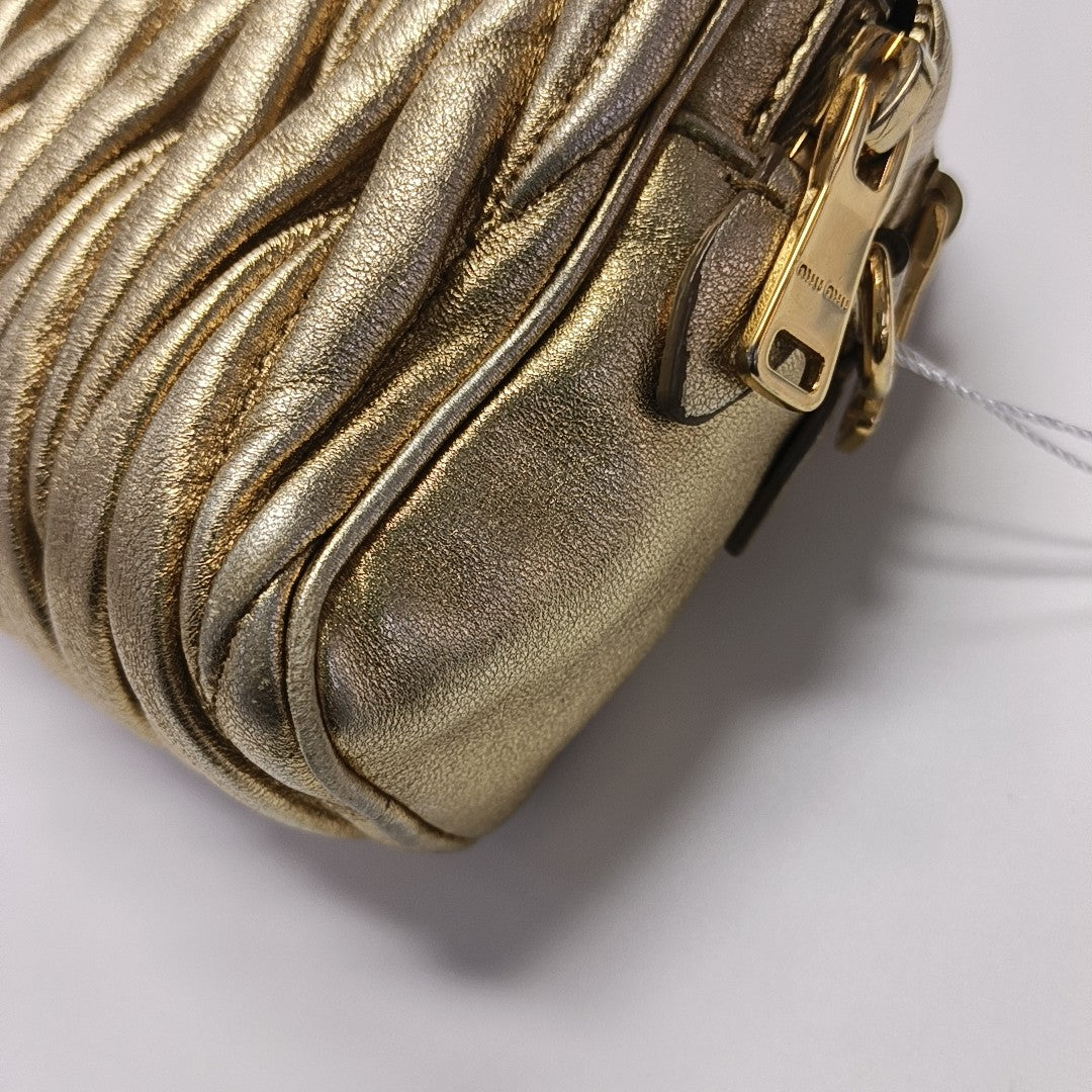 Quilted Lambskin Shoulder Bag Gold