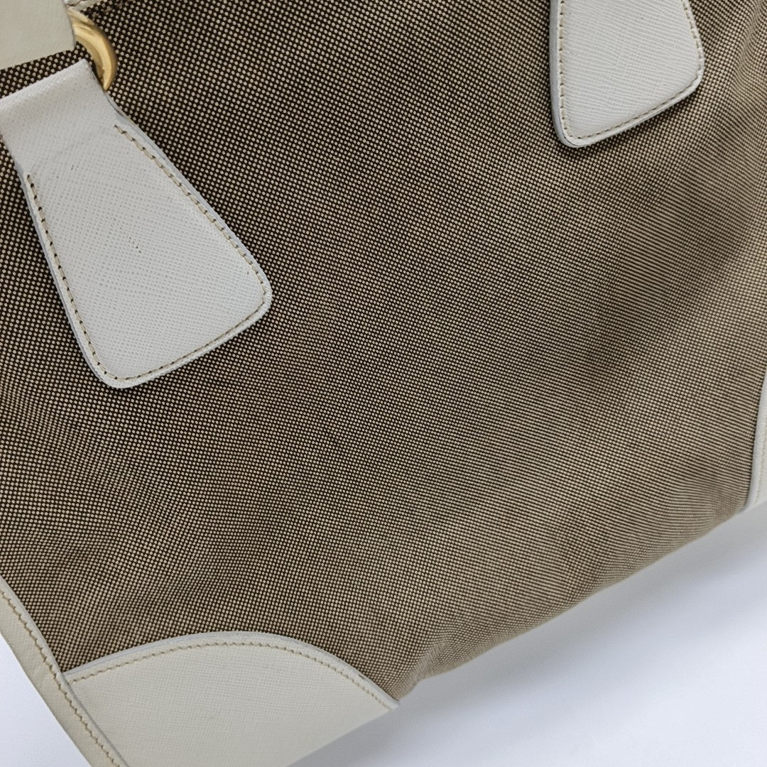 Canvas Top Handle Bag Brown