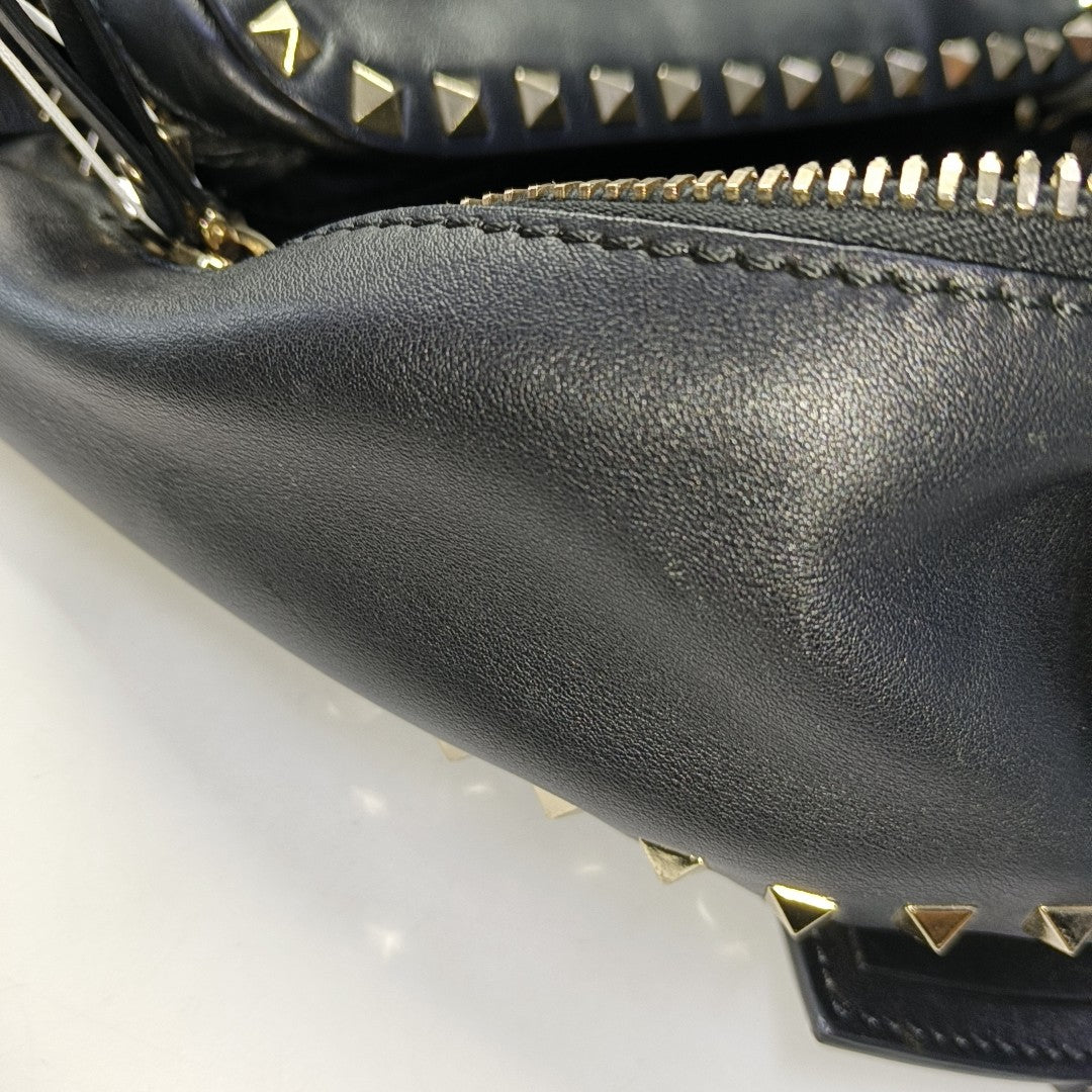 Rockstud Calfskin Black