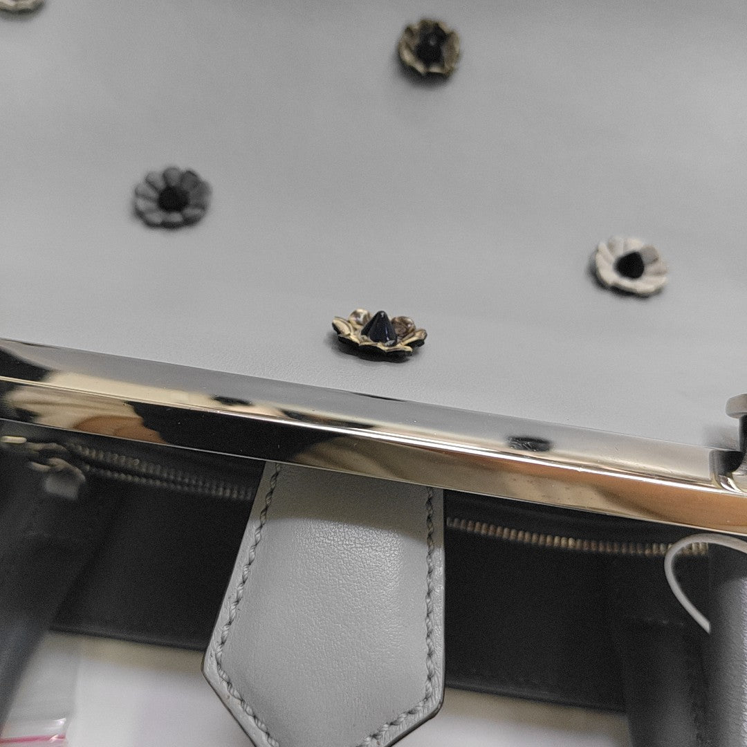 Leather Tote Bag Blue