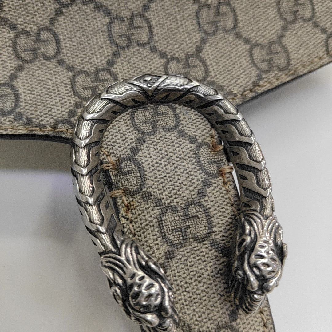 Dionysus Mini Monogram Coated Canvas Beige