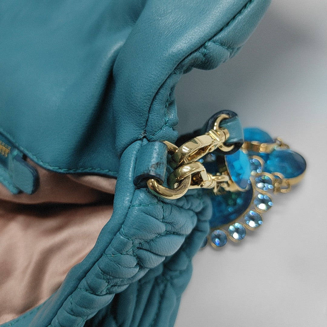 Crystal Quilted Lambskin Blue