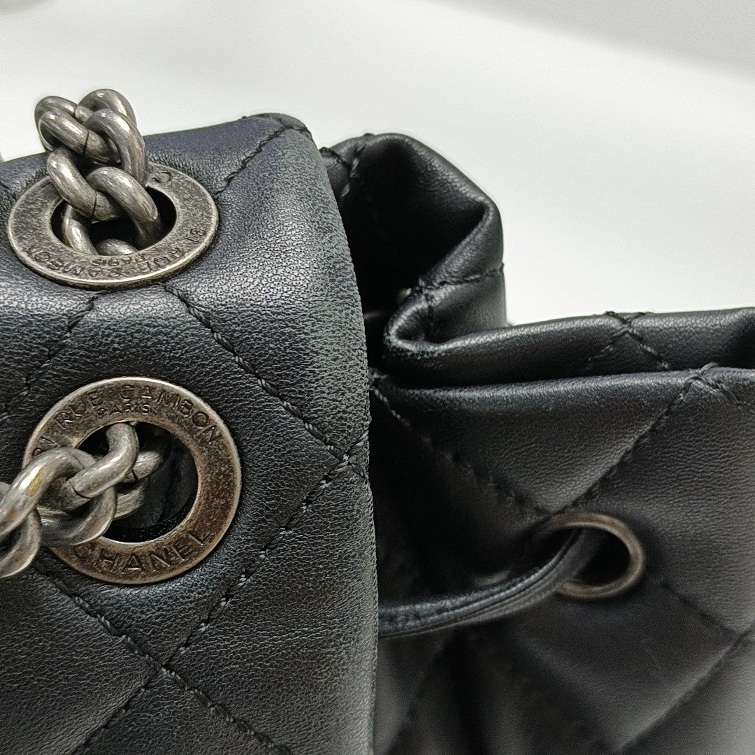 Quilted Lambskin Backpack Black
