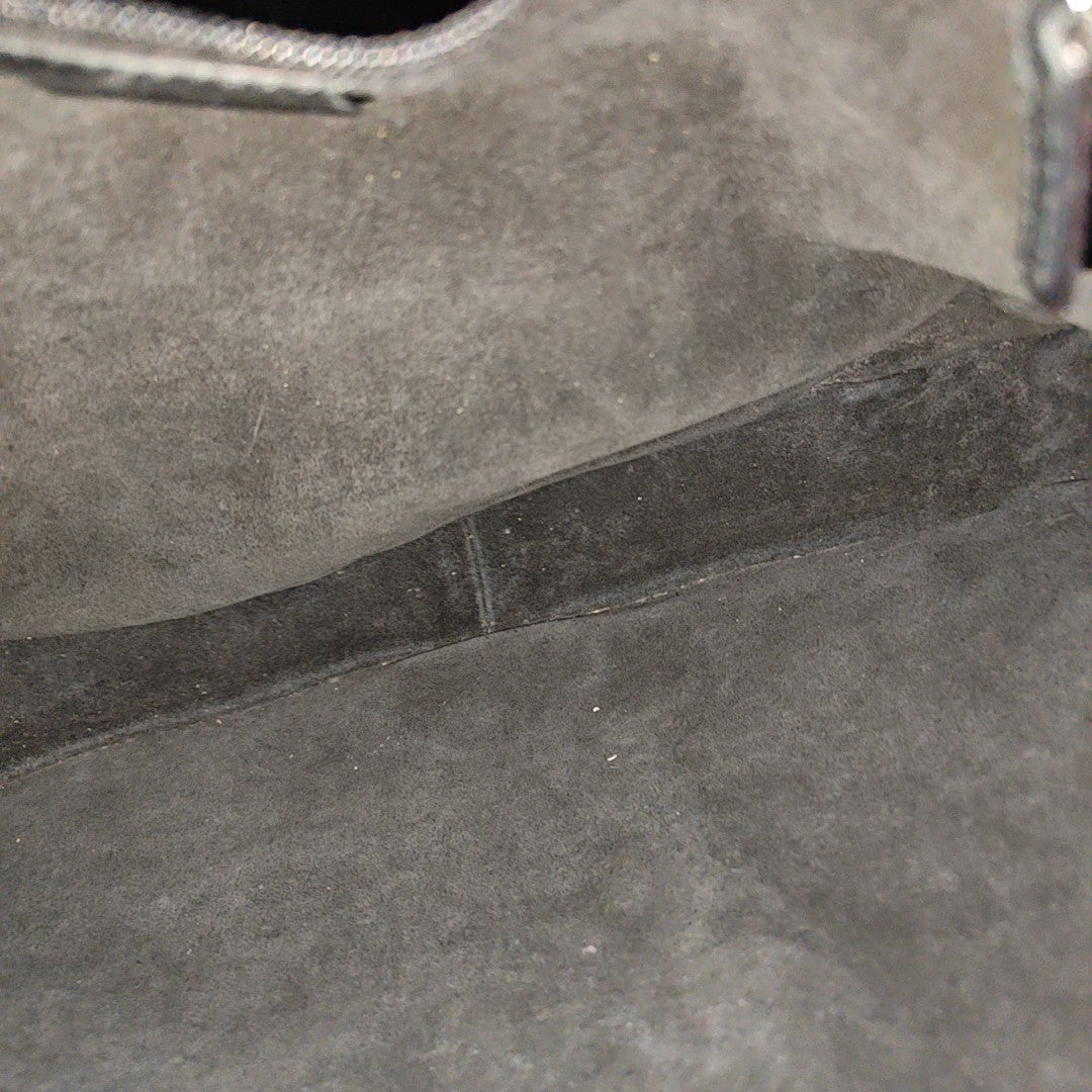 Monogram Suede Shoulder Bag Black