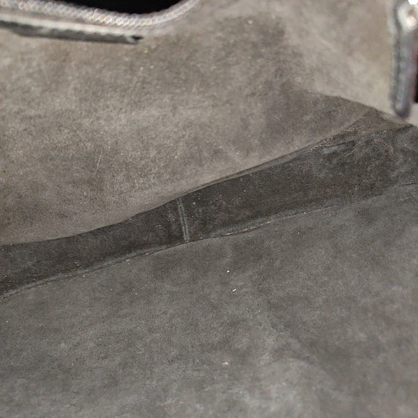 Monogram Suede Shoulder Bag Black