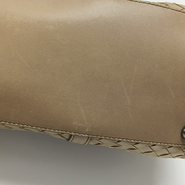 Lambskin Top Handle Bag Brown