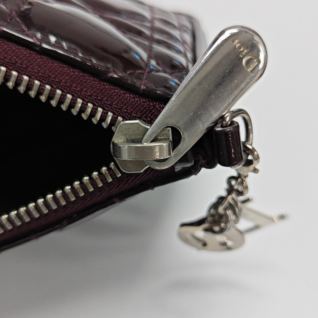 Lady Dior Medium Cannage Patent Leather Red