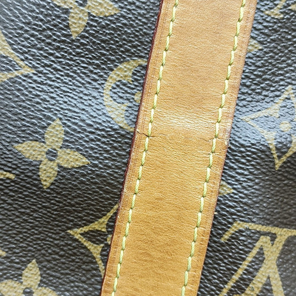 KEEPALL 50 Monogram Coated Canvas Brown