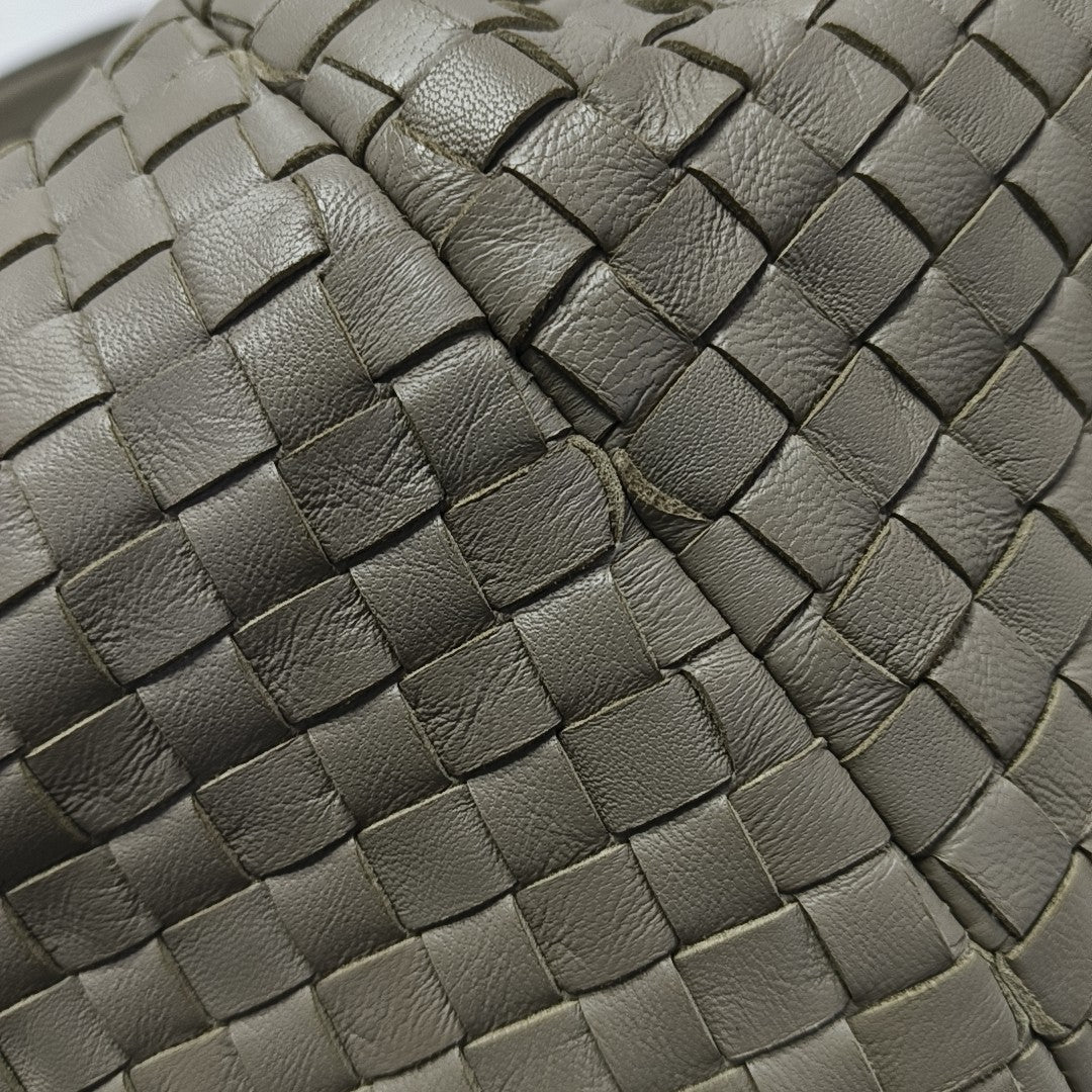 Lambskin Top Handle Bag Gray
