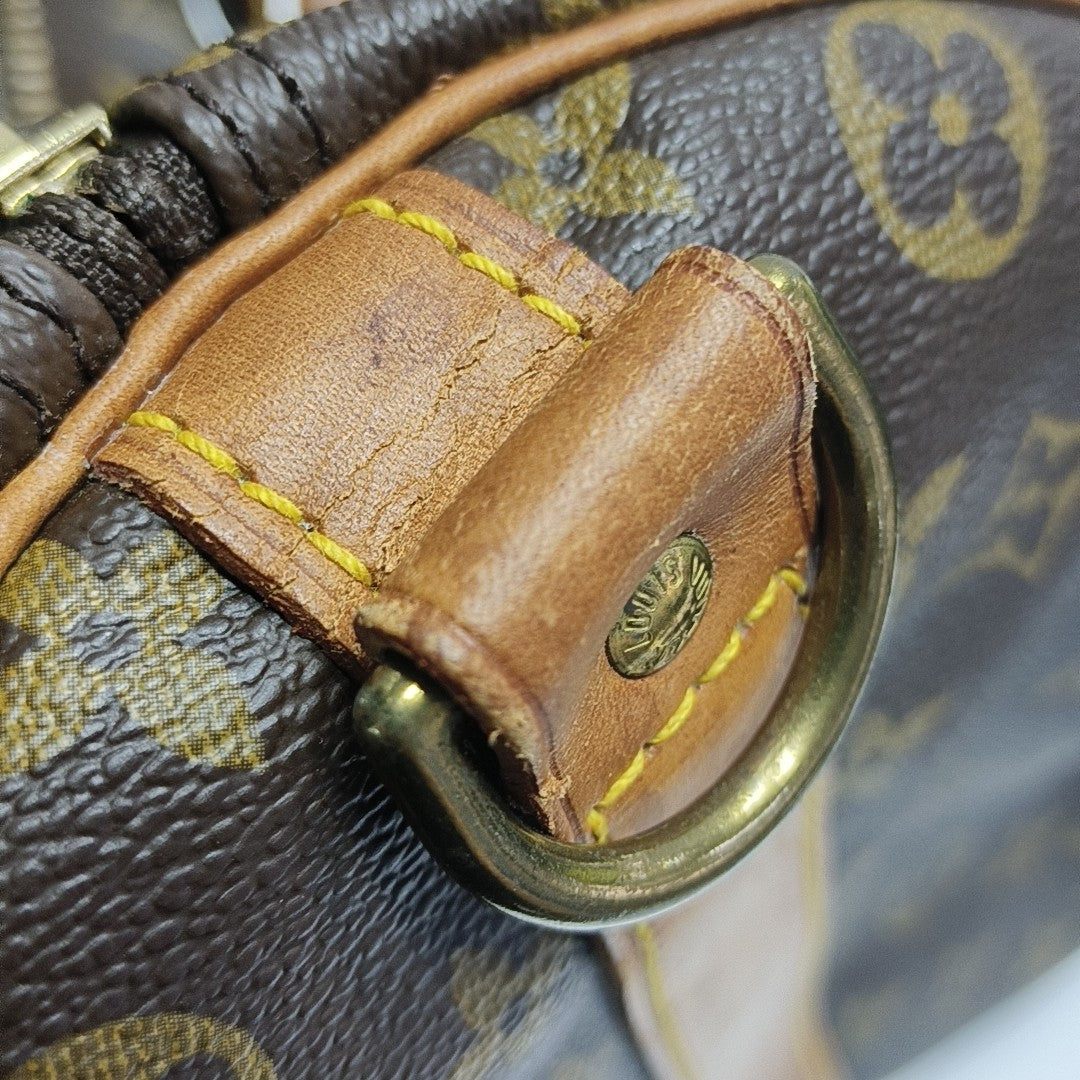 KEEPALL 50 Monogram Coated Canvas Brown