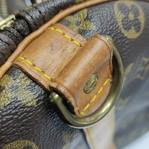 KEEPALL 50 Monogram Coated Canvas Brown