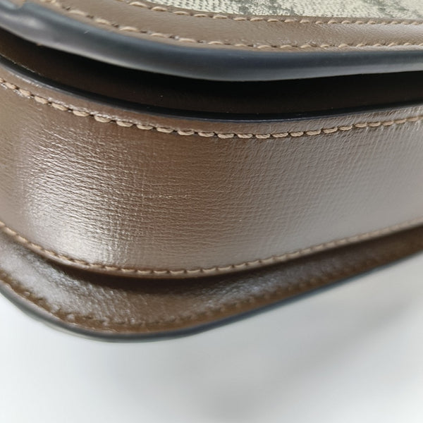 Horsebit 1955 Medium Monogram Coated Canvas Beige