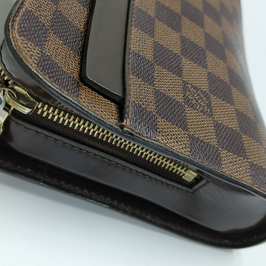 SAINT LOUIS Damier Ebene Coated Canvas Brown