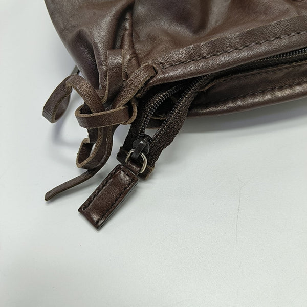 Calfskin Top Handle Bag Brown
