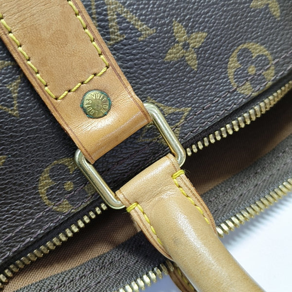 KEEPALL 45 Monogram Coated Canvas Brown