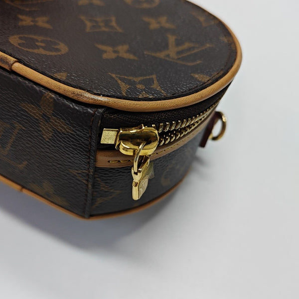 BOITE CHAPEAU Mini Monogram Coated Canvas Brown