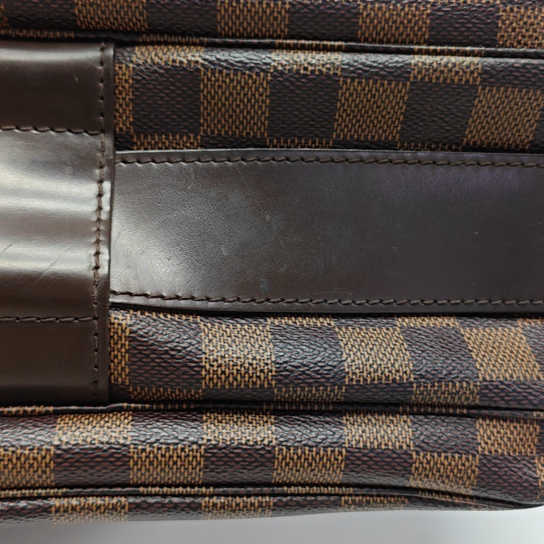 NAVIGLIO MM Damier Ebene Coated Canvas Brown