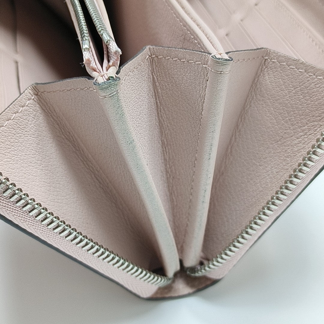 ZIPPY Monogram Calfskin Pink Wallet