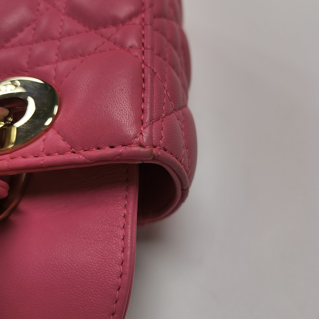 Lady Dior Small Cannage Lambskin Red