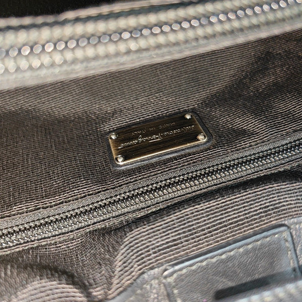 Calfskin Top Handle Bag Black