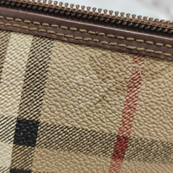 Coated Canvas Top Handle Bag Brown
