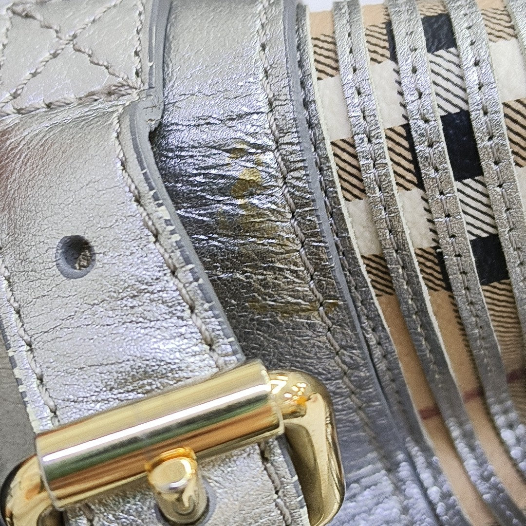 Coated Canvas Tote Bag Silver